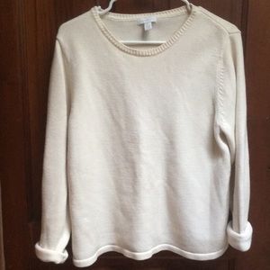 Chunky white 100% cotton sweater (charter club)